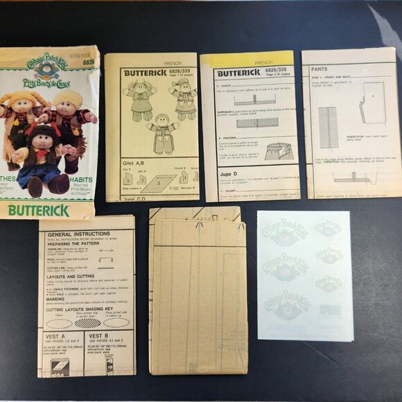 Butterick 6825 Cabbage Patch Kids Doll Clothes Pattern Western Wear - Picture 8 of 9